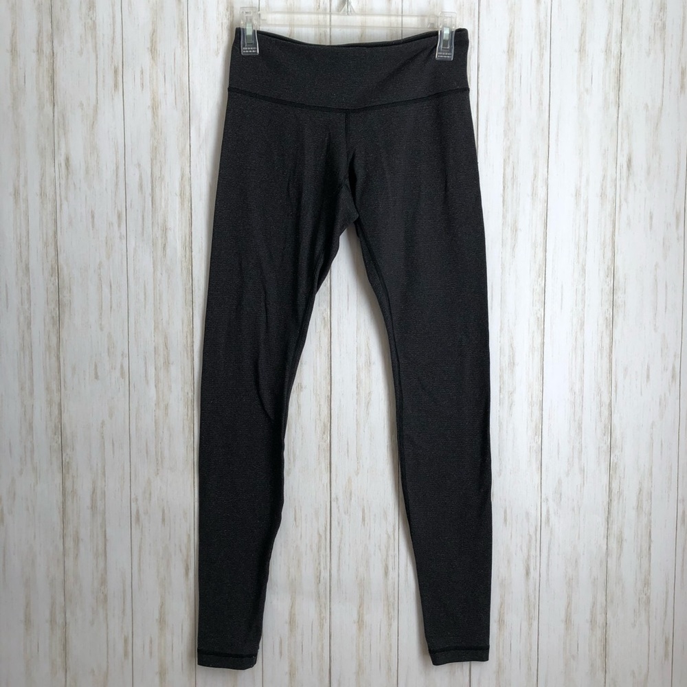 lululemon Charcoal Striped Wunder Under Leggings